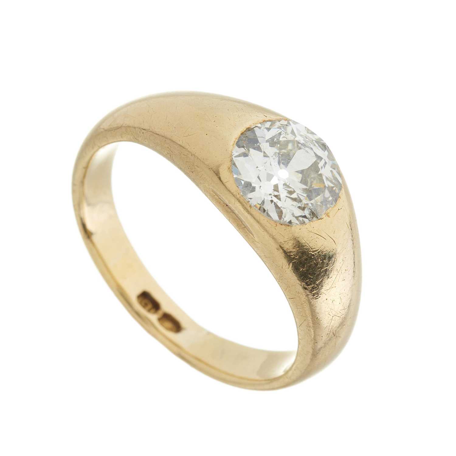 A late Victorian 18ct gold diamond single-stone band ring - Image 3 of 3