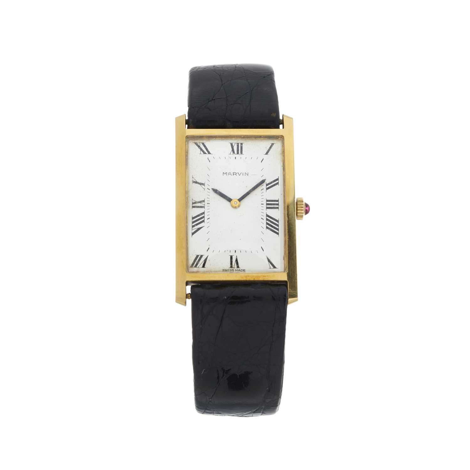 Marvin, an 18ct gold Tank wrist watch