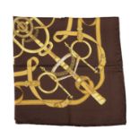Hermes, an Eperon d'Or silk scarf, designed by Henri d'Origny, first issued in 1974, with an