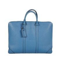 Louis Vuitton, a Porte-Documents Voyage briefcase, crafted from blue-grained leather, with silver-