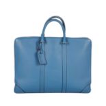 Louis Vuitton, a Porte-Documents Voyage briefcase, crafted from blue-grained leather, with silver-