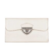 Louis Vuitton, a cream epi long wallet, crafted from textured cream leather, featuring silver-tone