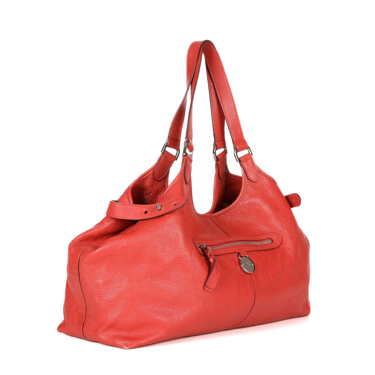 Mulberry, a large leather Somerset handbag, featuring a grained red leather exterior, polished - Image 3 of 4