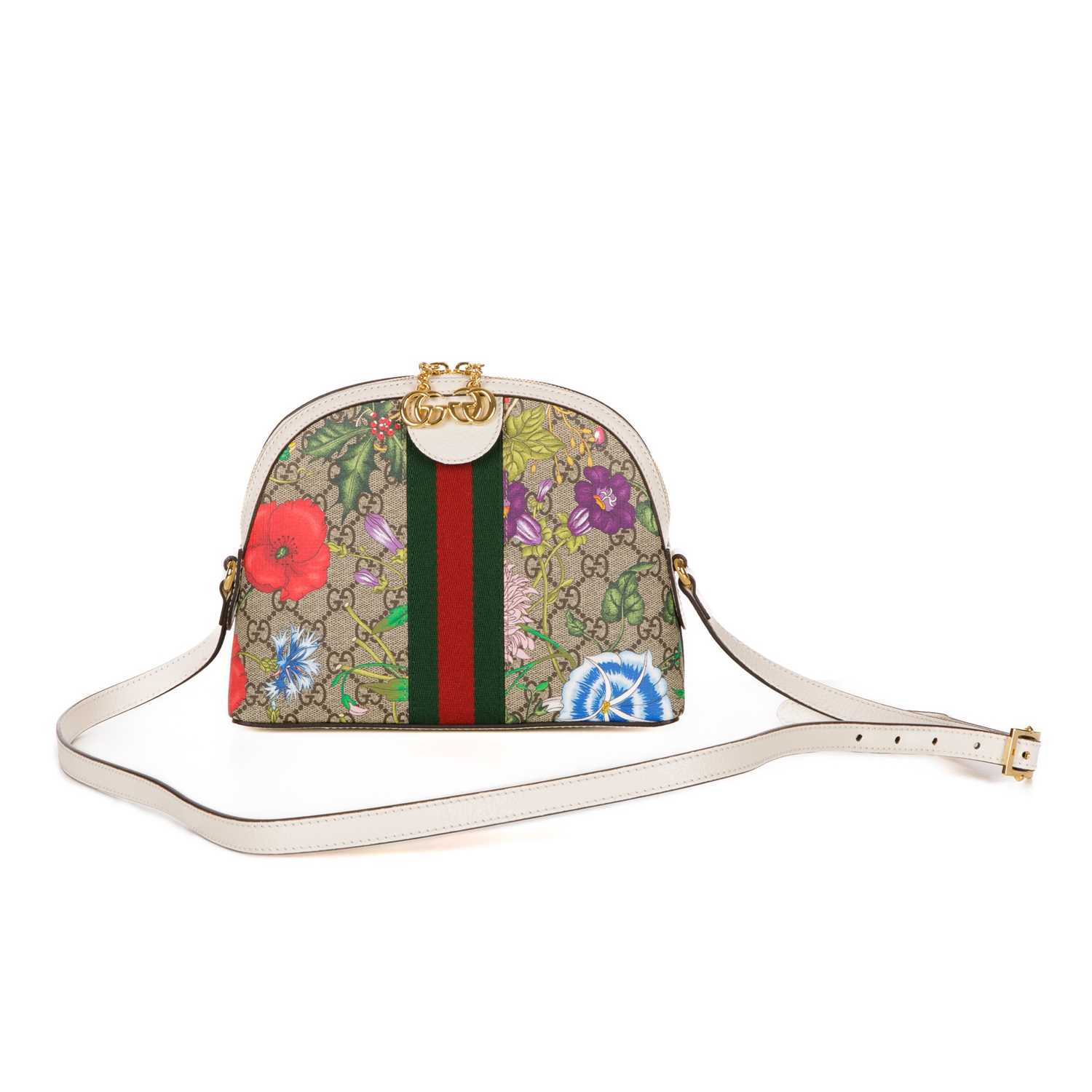 Gucci, a Supreme Floral Web Ophidia handbag, crafted from beige GG coated canvas, overlayed with - Bild 2 aus 4