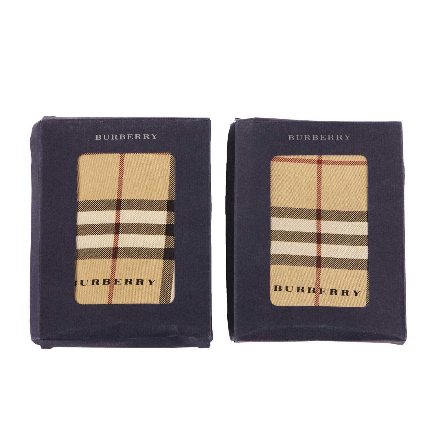 Burberry, two Nova Check silk handkerchiefs, with hand-rolled edges, measuring 47 by 47cm, with - Image 2 of 6