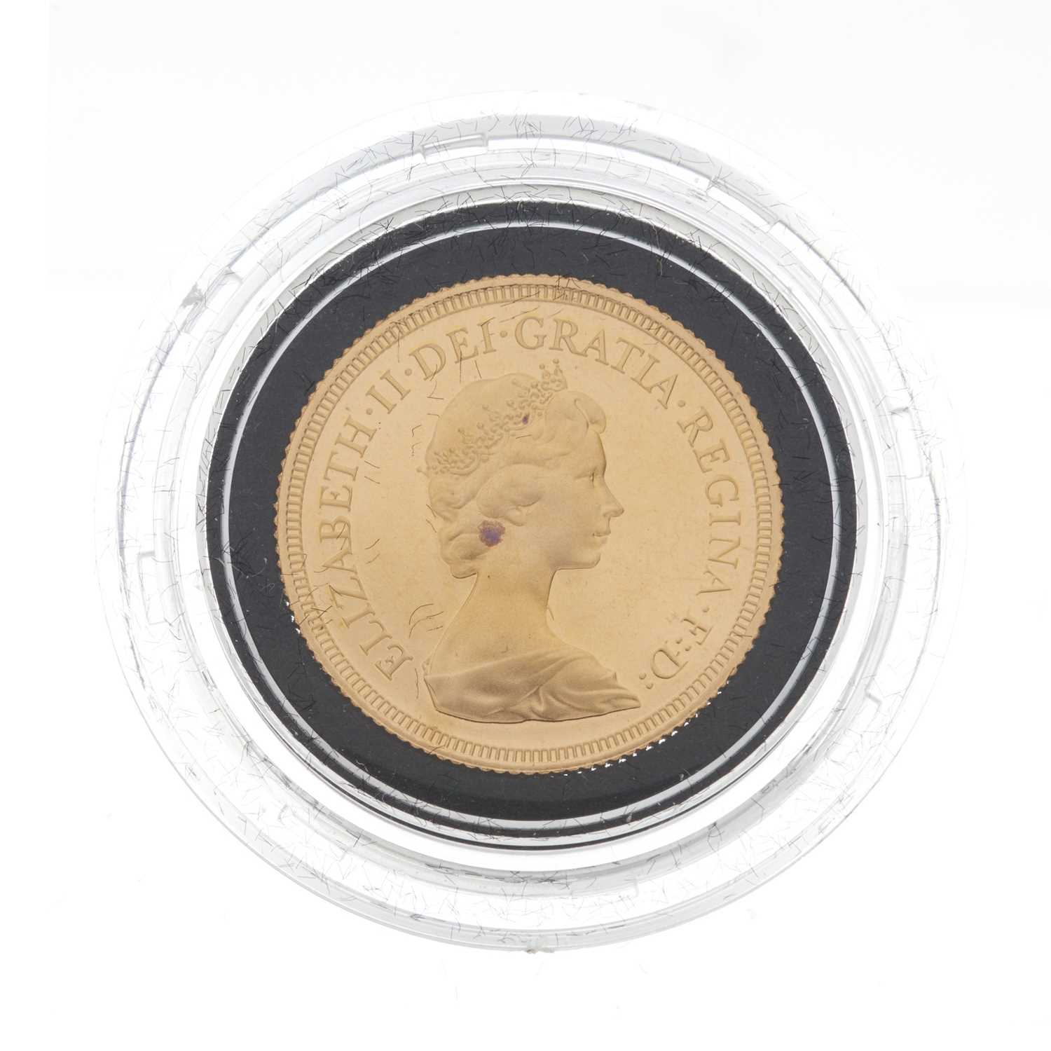 Elizabeth II, a 1979 gold proof full sovereign coin