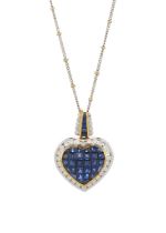 An 18ct gold sapphire and diamond heart necklace