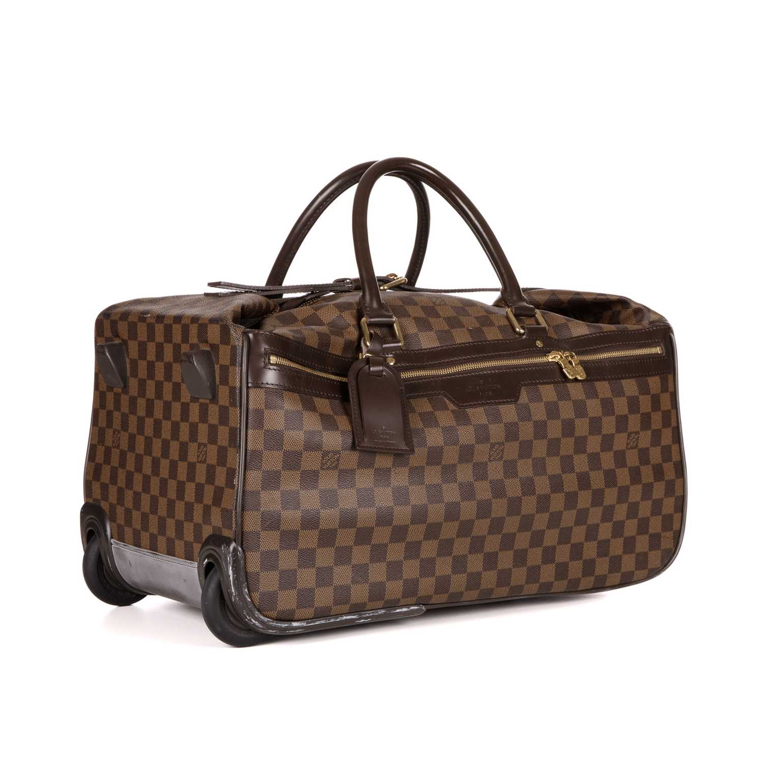 Louis Vuitton, a damier ebene Eole 50 rolling duffle bag, designed with the maker's brown damier - Image 3 of 5