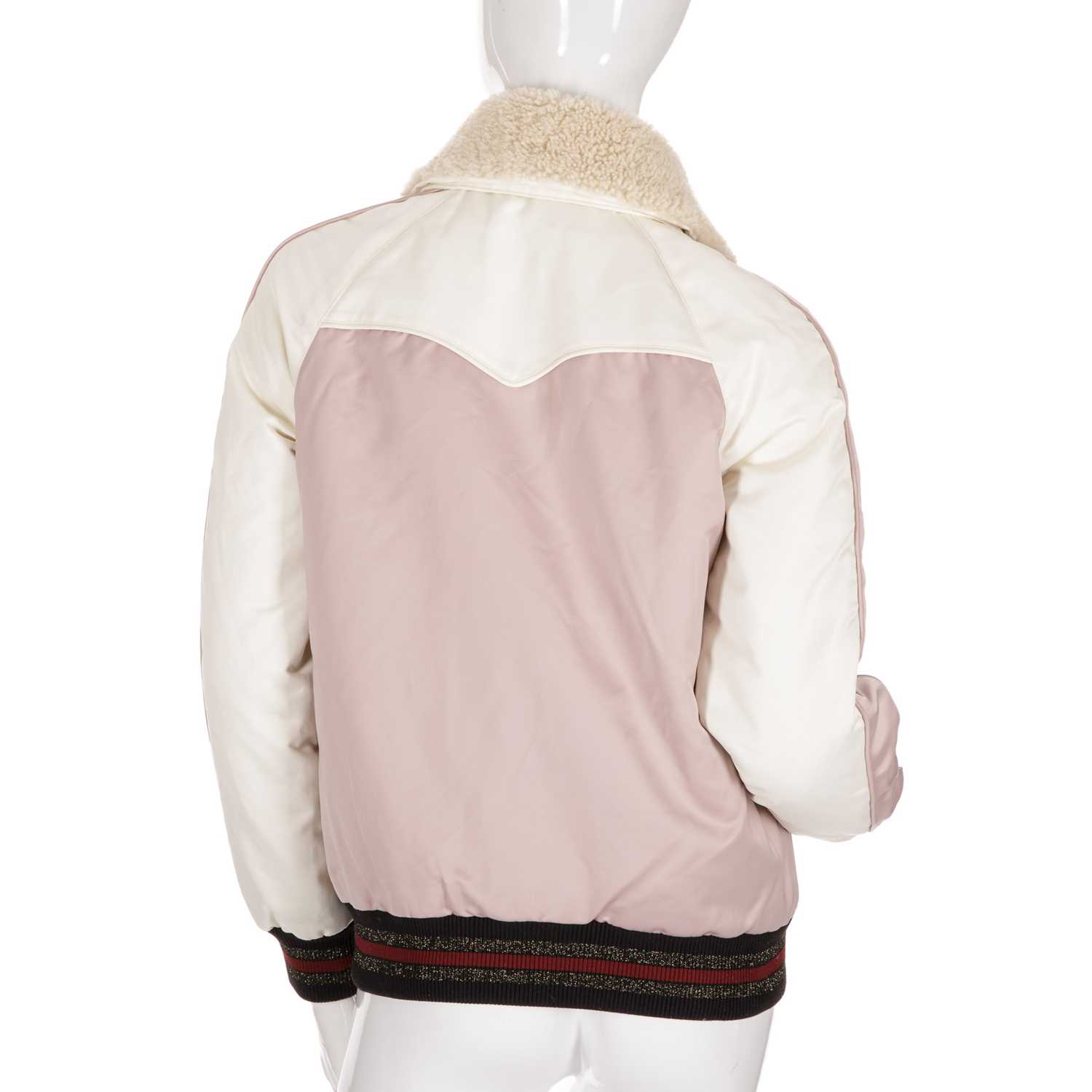 Coach, a ladies' bomber jacket, featuring a pink and cream polyester shell, with sequin star - Image 2 of 3