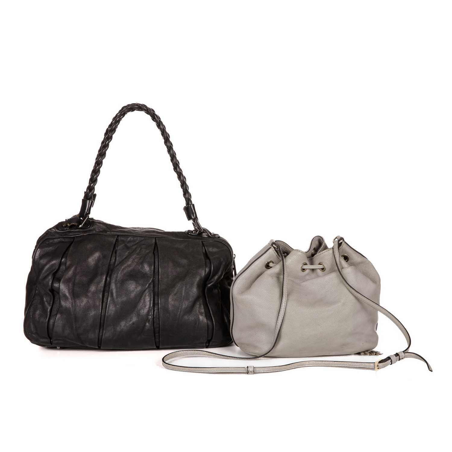 Coccinelle, two leather handbags, to include a black leather handbag, featuring a detachable leather - Image 2 of 3