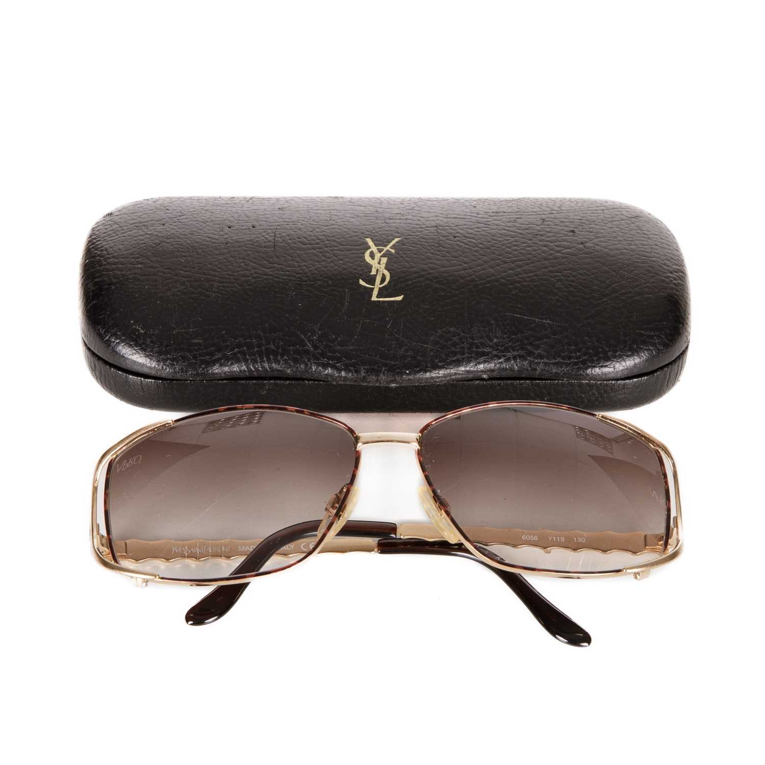 Yves Saint Laurent, a pair of sunglasses, designed with brown gradient lenses, thin metal frames, - Image 3 of 3