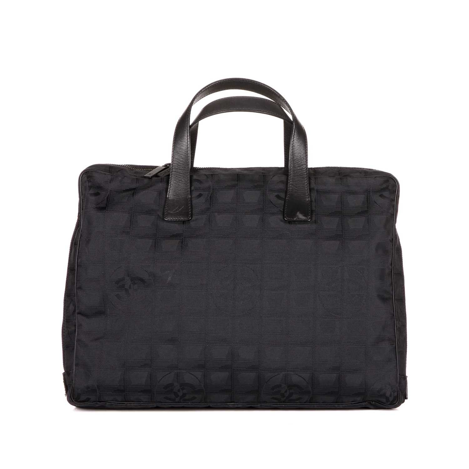 Chanel, a Travel Line briefcase, featuring a black nylon exterior, with flat black leather - Image 2 of 4