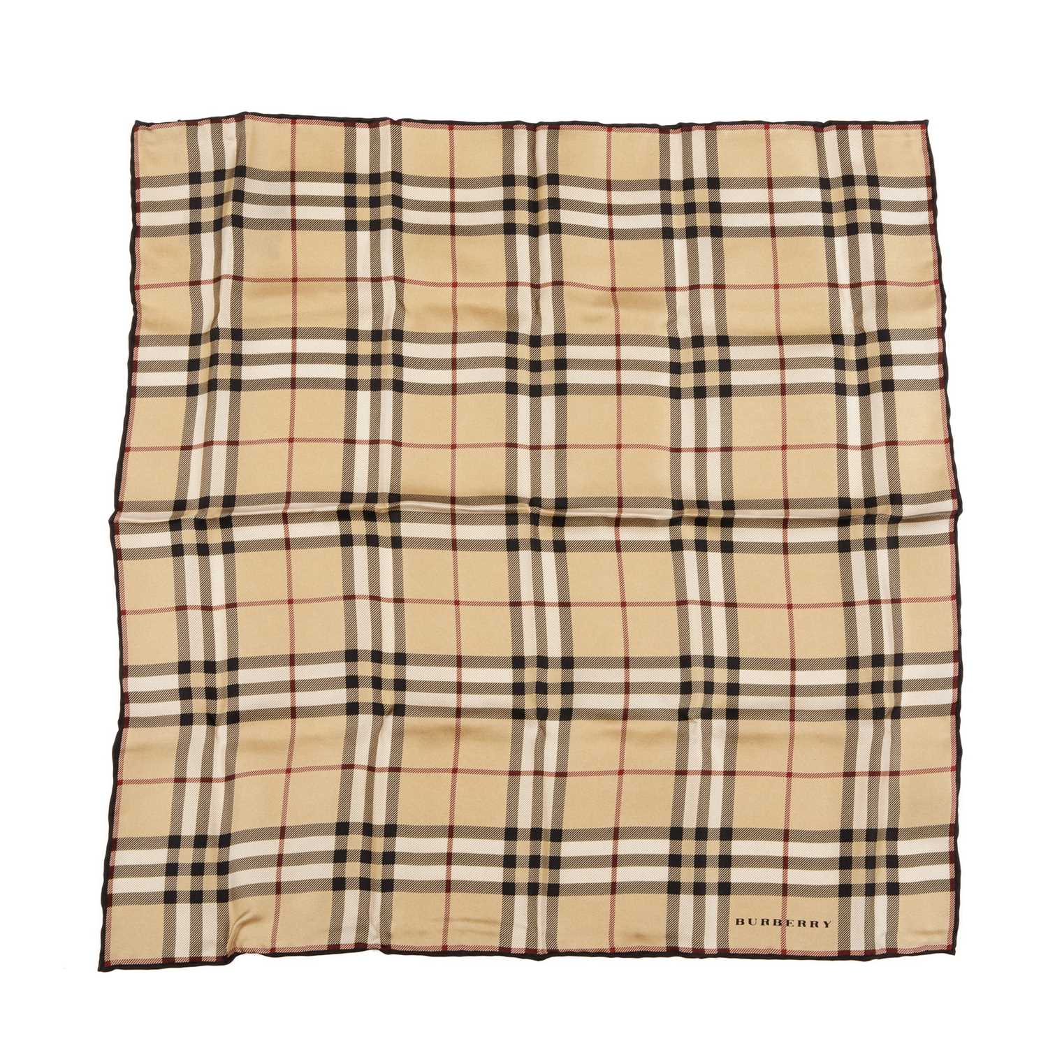 Burberry, two Nova Check silk handkerchiefs, with hand-rolled edges, measuring 47 by 47cm, with - Image 4 of 6