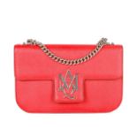 Alexander McQueen, an AMQ Insignia Chain handbag, crafted from red calfskin leather, with polished