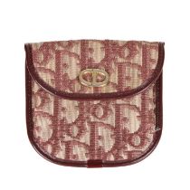 Christian Dior, a vintage Trotter canvas coin purse, crafted from burgundy monogram canvas with