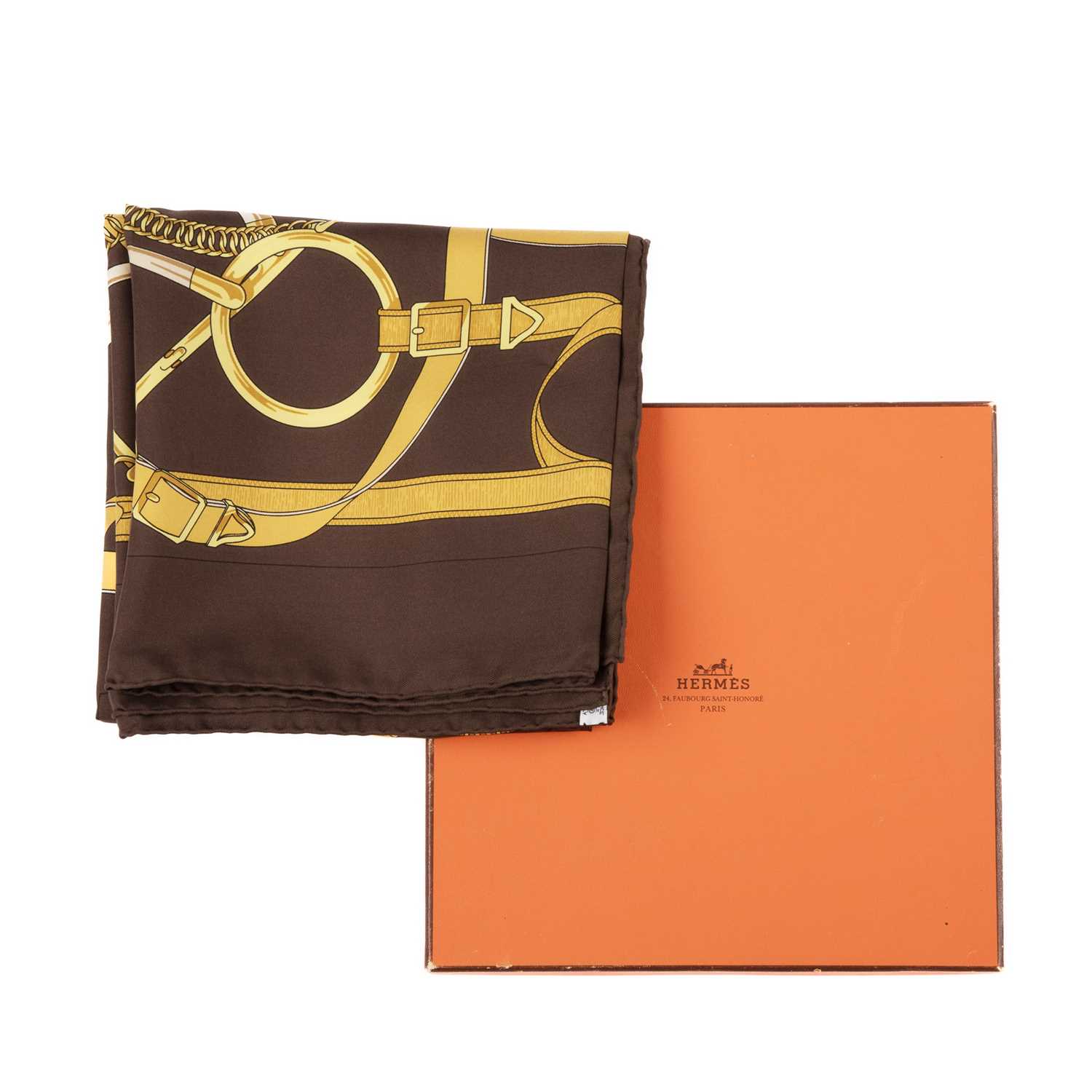 Hermes, an Eperon d'Or silk scarf, designed by Henri d'Origny, first issued in 1974, with an - Image 3 of 3