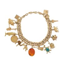 An 18ct gold charm bracelet