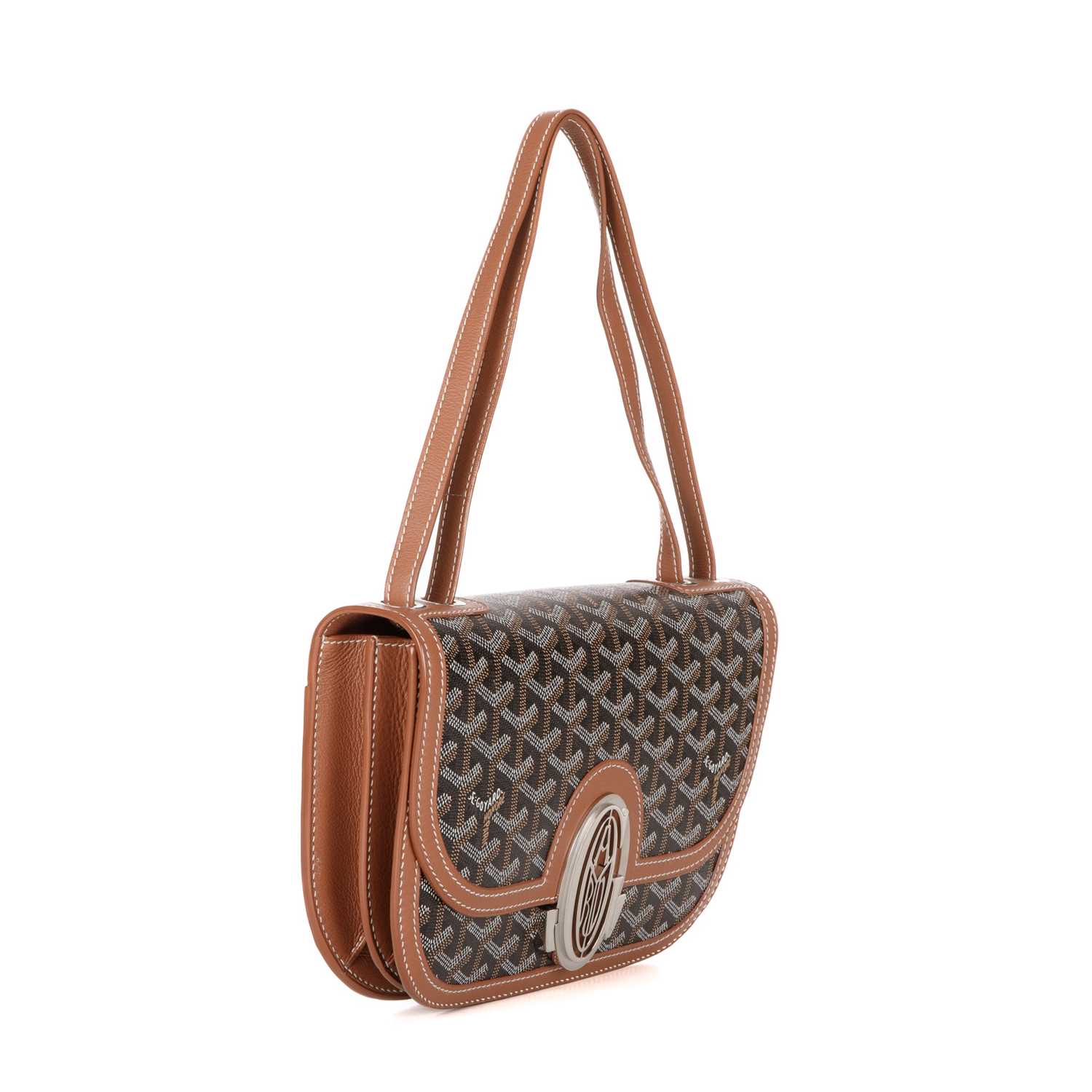 Goyard, a Goyardine 233 handbag, featuring the maker's signature geometric hand-painted Goyardine - Image 3 of 5