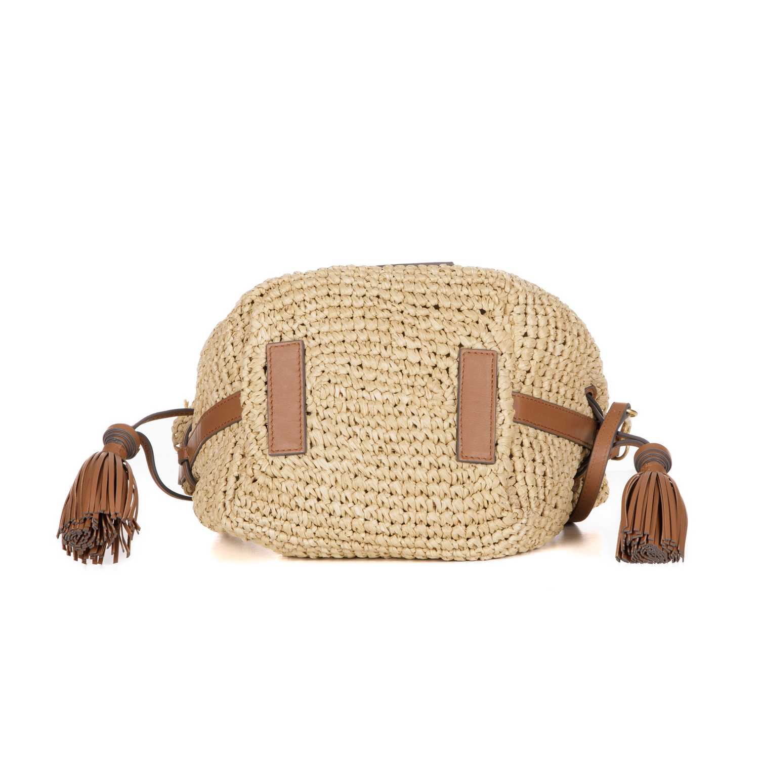 Anya Hindmarch, a small Raffia drawstring crossbody bag, woven from lightweight raffia with tan - Image 4 of 4