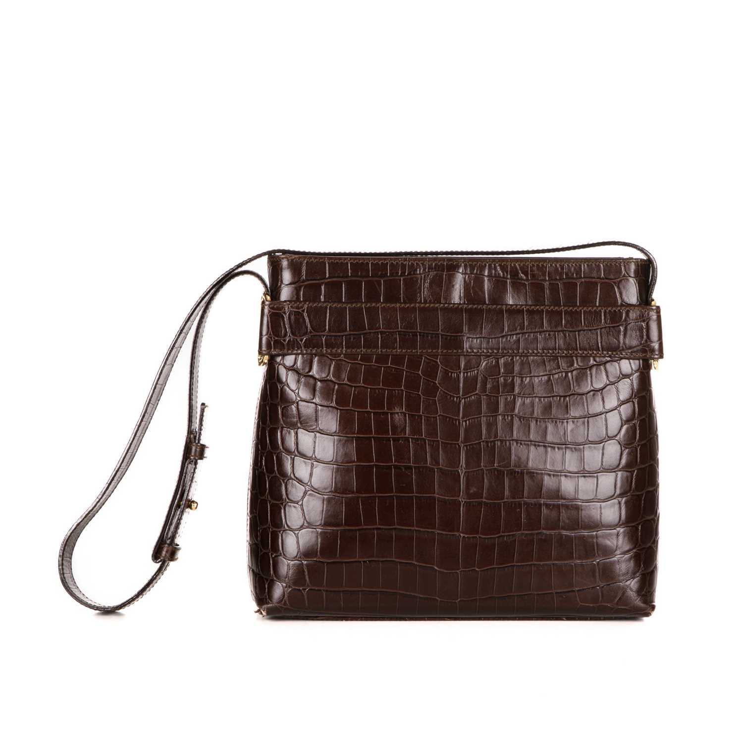 Salvatore Ferragamo, an embossed leather handbag, designed with a brown crocodile embossed leather - Image 2 of 4