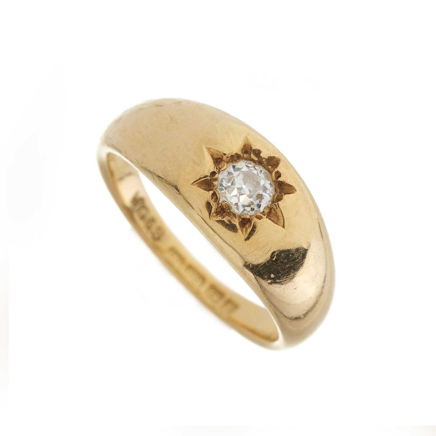 An Edwardian 18ct gold old-cut diamond single-stone band ring - Image 3 of 3