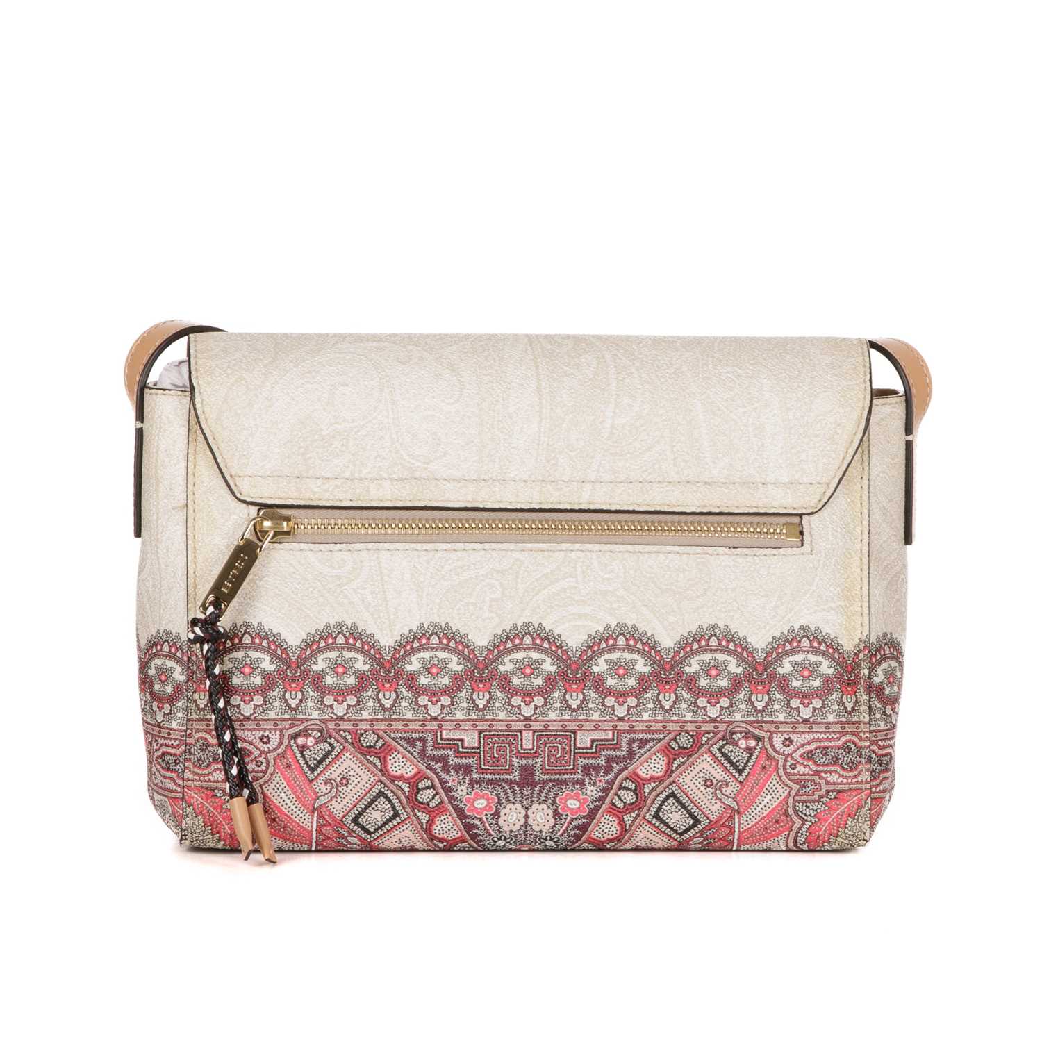 Etro, a coated canvas crossbody handbag, featuring a subtle paisley pattern to the cream exterior - Image 2 of 6