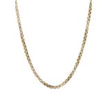 A 9ct gold box-link chain necklace