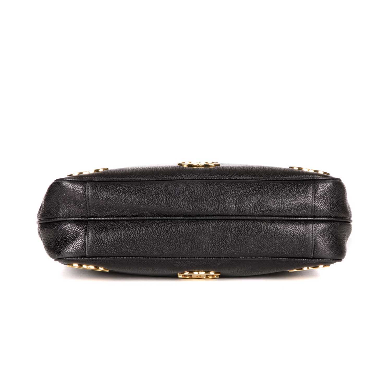 Chanel, a vintage caviar leather handbag, crafted from black caviar leather with gold-tone hardware, - Image 5 of 5