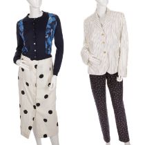Paul Smith, a selection of ladies' clothing, to include a cream and white polka-dot skirt, a blue