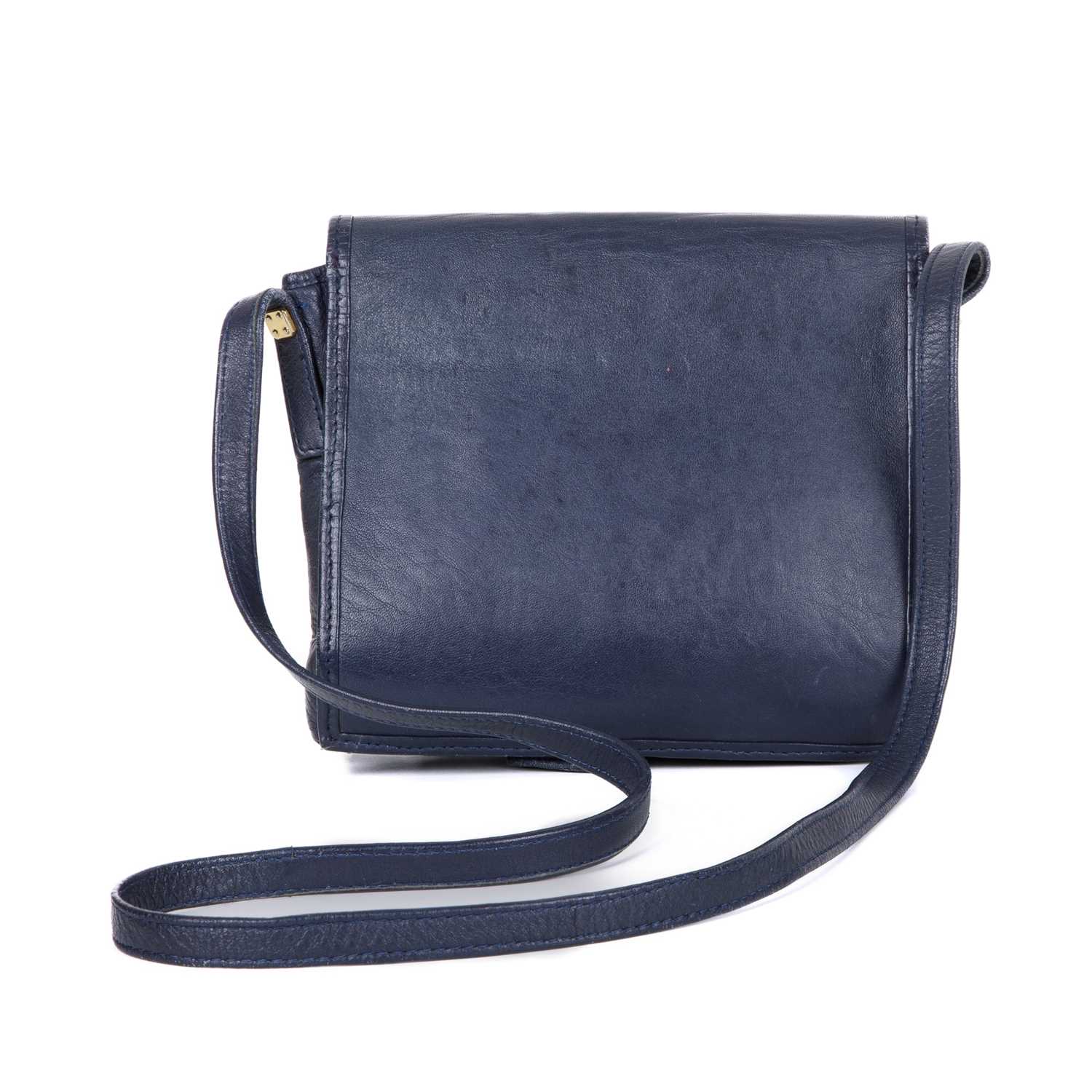 Loewe, an Anagram Flap handbag, crafted from blue leather, featuring the maker's textured anagram - Image 2 of 4