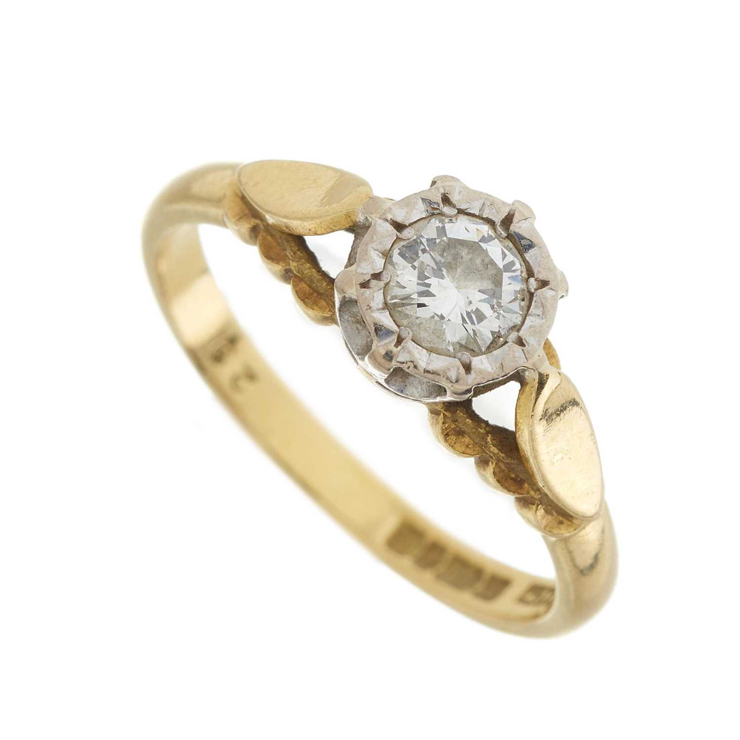 Two 18ct gold diamond single-stone rings - Image 2 of 3