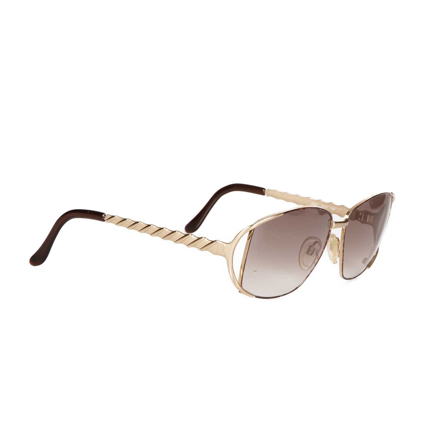 Yves Saint Laurent, a pair of sunglasses, designed with brown gradient lenses, thin metal frames, - Image 2 of 3