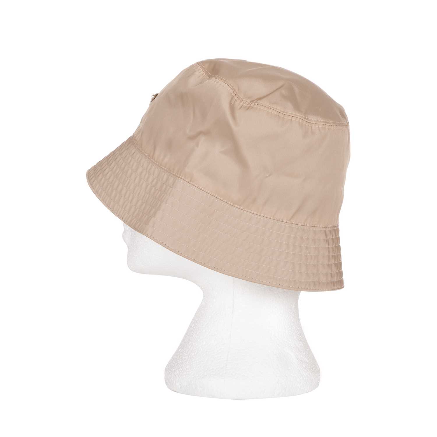 Prada, a Tesutto bucket hat, crafted from beige nylon, featuring the maker's triangular enamelled - Image 3 of 3