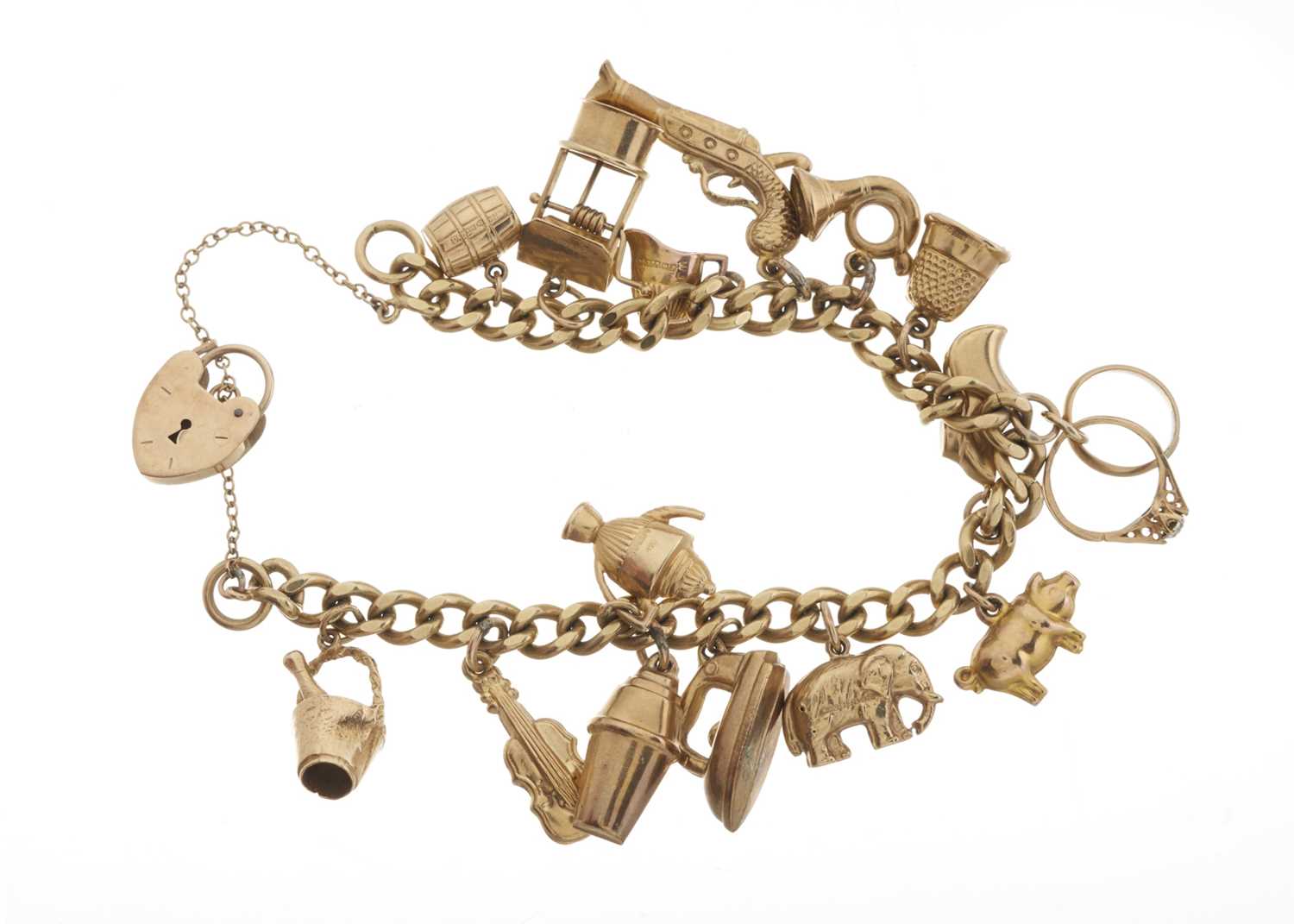A 9ct gold charm bracelet - Bild 2 aus 2