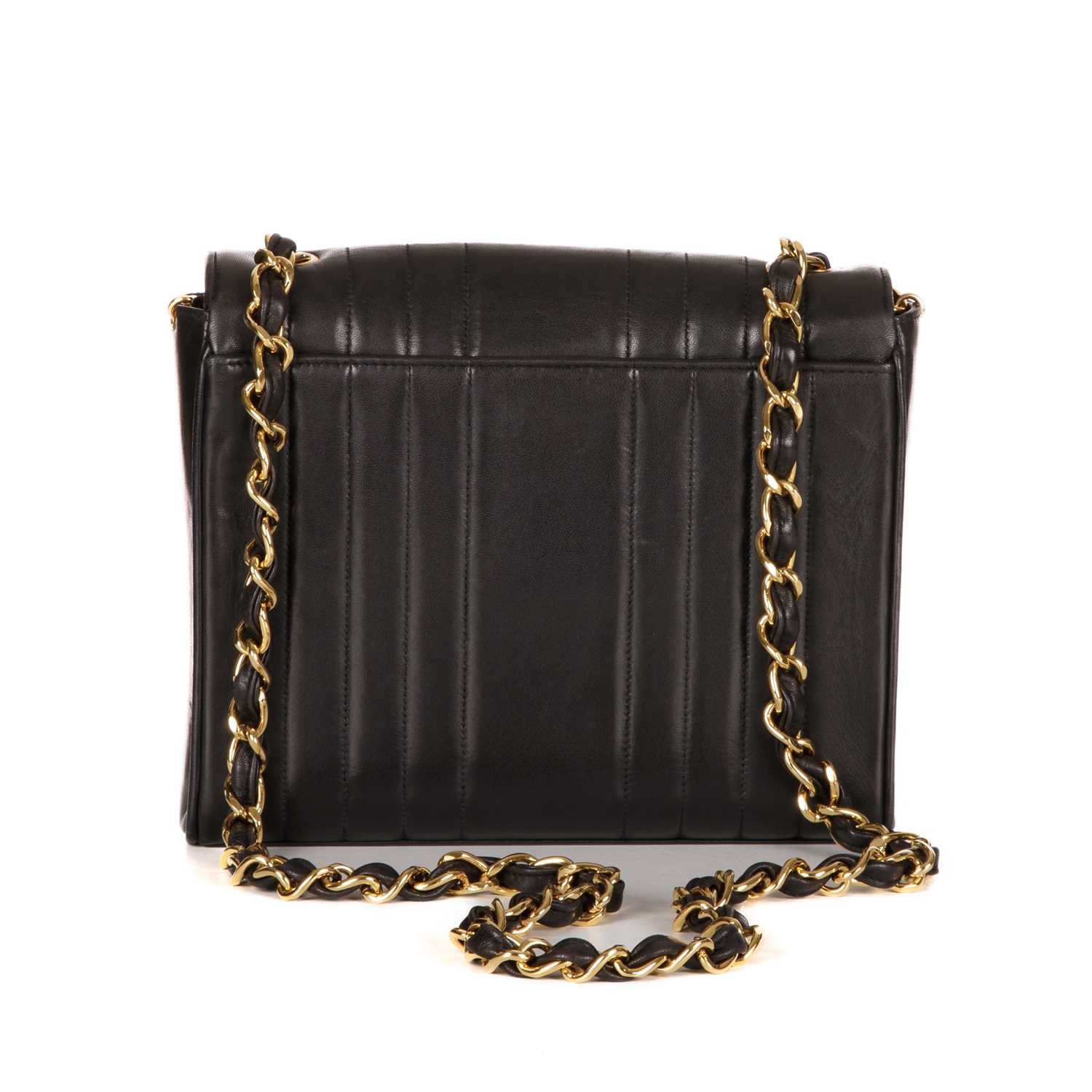 Chanel, a vintage vertical Classic Flap handbag, crafted from black lambskin leather, with - Image 2 of 5
