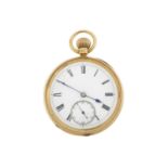 An 18ct gold open face pocket watch, circa 1893