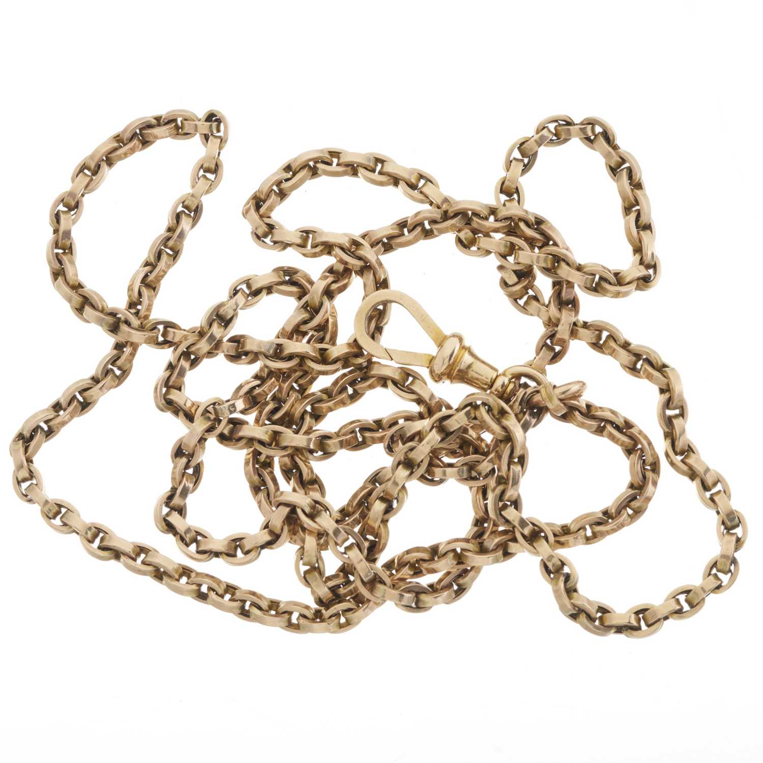An early 20th century 10ct gold longuard chain necklace - Bild 2 aus 2