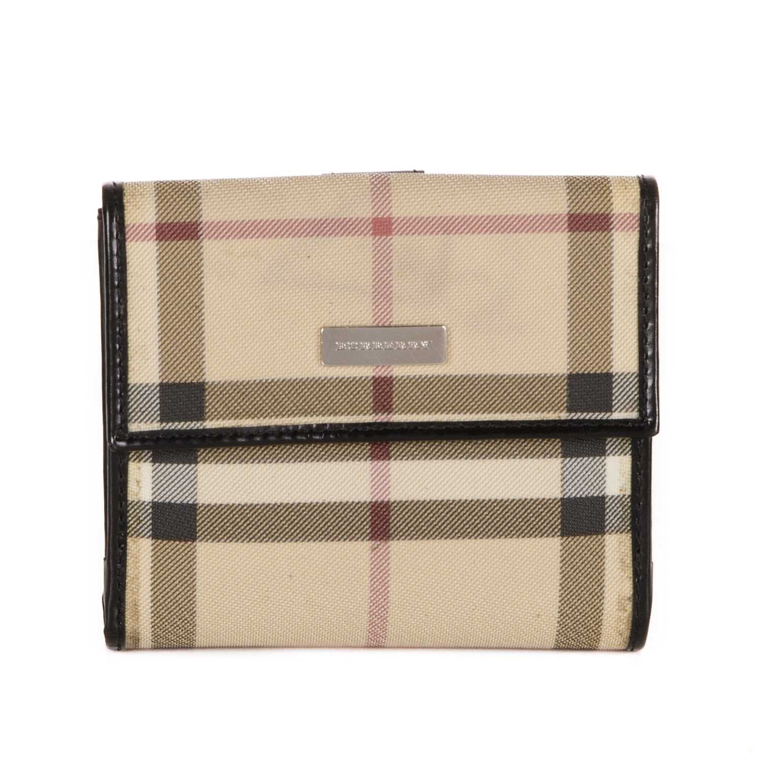 Burberry, a House Check wallet, featuring the maker's classic house check coated canvas exterior