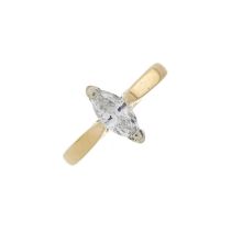 An 18ct gold diamond single-stone ring