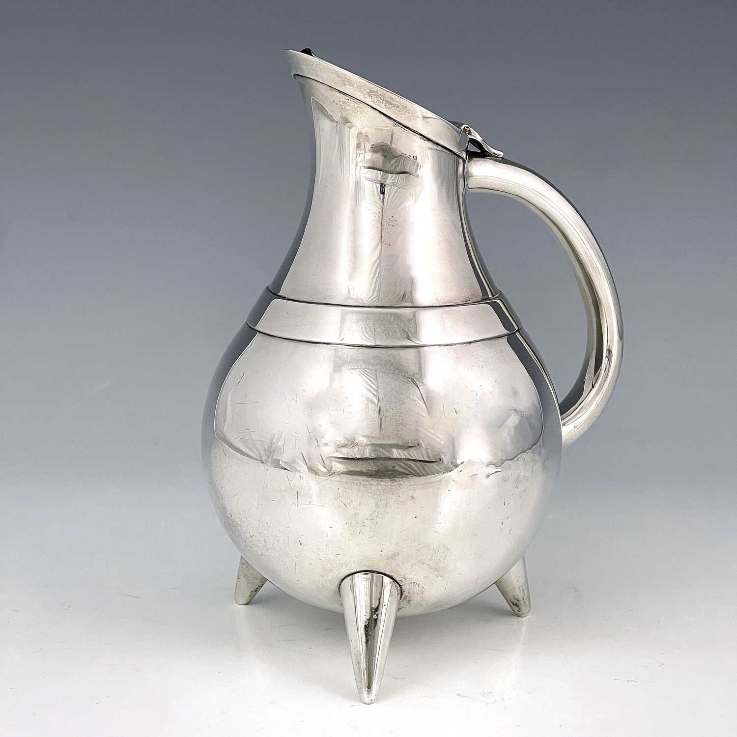 Christopher Dresser (attributed), an Aesthetic Movement silver claret jug, Mappin and Webb, London