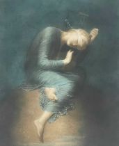 After George Frederic Watts, 'Hope', watercolour, 41 by 34cm, framed