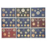 Elizabeth II, Year Sets (9) 1960,1963,1964(2),1965, 1966(2) & 1967(2), with unassociated mixed coins