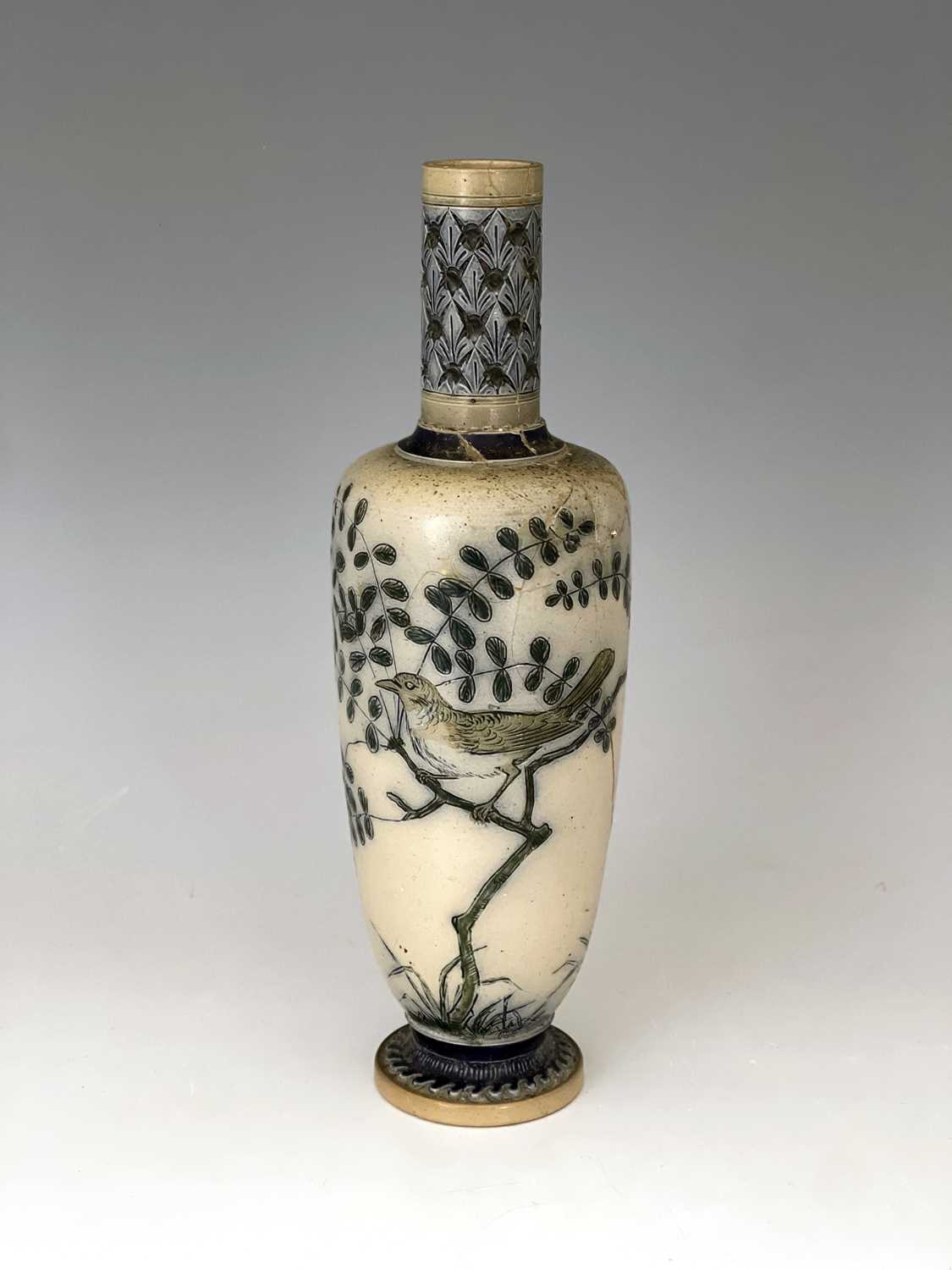 Edwin Martin for Martin Brothers, a stoneware vase, 1879, shouldered and footed form with - Image 2 of 6