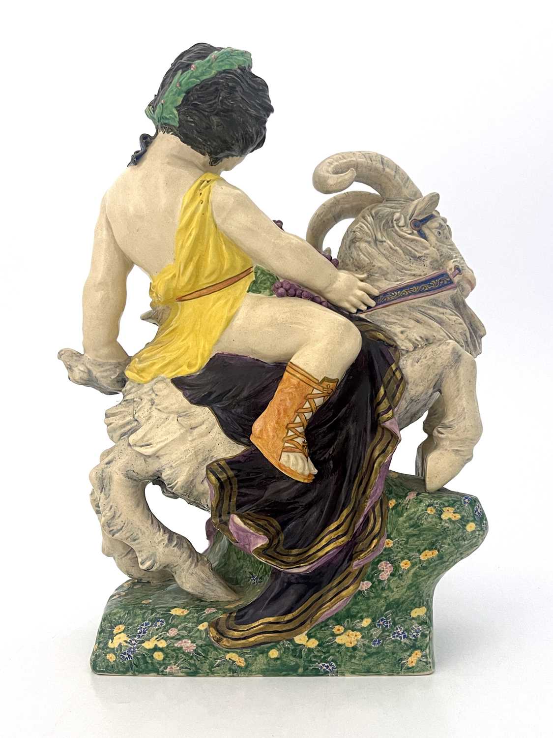 Charles Vyse for Chelsea Pottery, Bacchus on a Goat, 1921, modelled as a Classical boy on a - Image 8 of 9