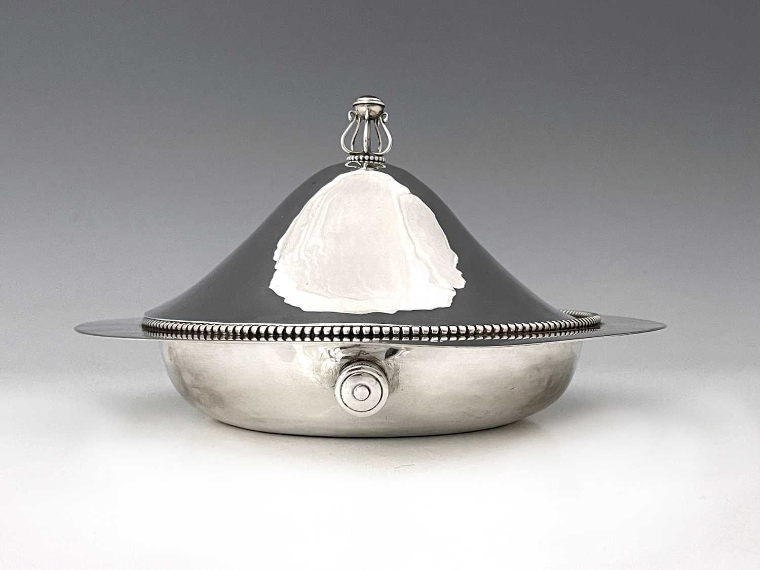 Charles Robert Ashbee for the Guild of Handicraft, an Arts and Crafts silver plated muffin dish