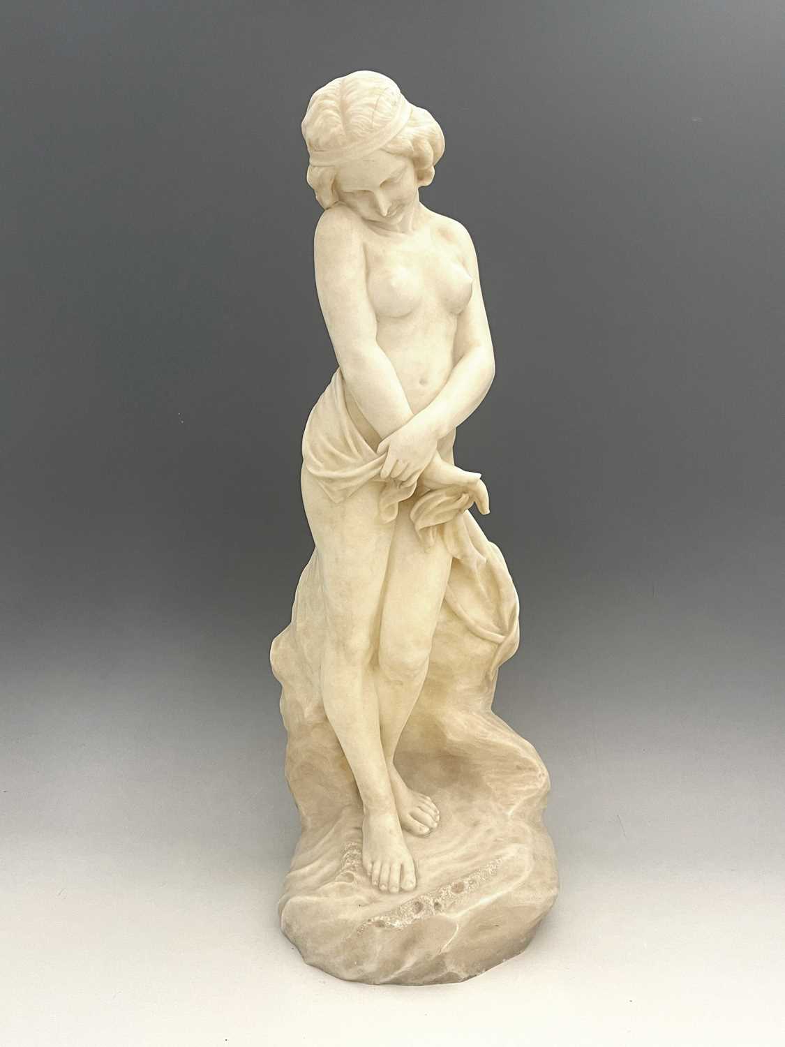 Italian School, late 19th Century, a marble sculpture of a classically draped female nude,
