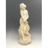 Italian School, late 19th Century, a marble sculpture of a classically draped female nude,