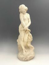 Italian School, late 19th Century, a marble sculpture of a classically draped female nude,