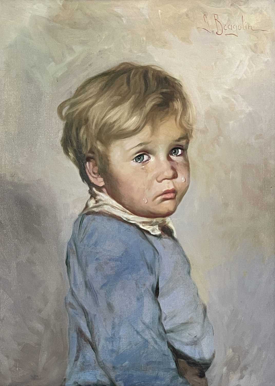 Giovanni Bragolin (Italian, 1911-1981), Little Boy, signed u.r., oil on canvas, 68 by 50cm, gilt