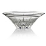 Ludwig Kny for Stuart, an Art Deco cut glass bowl, circa 1930, conical form with radiating starburst